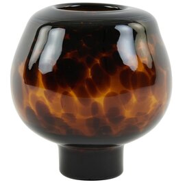 Windlicht Ø16x17 cm ELIA glas  bruin-d.bruin
