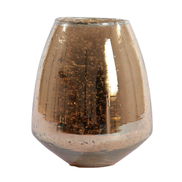 Light en Living Vaas Ø18x21,5 cm FIRA glas steenslag zilver+goud