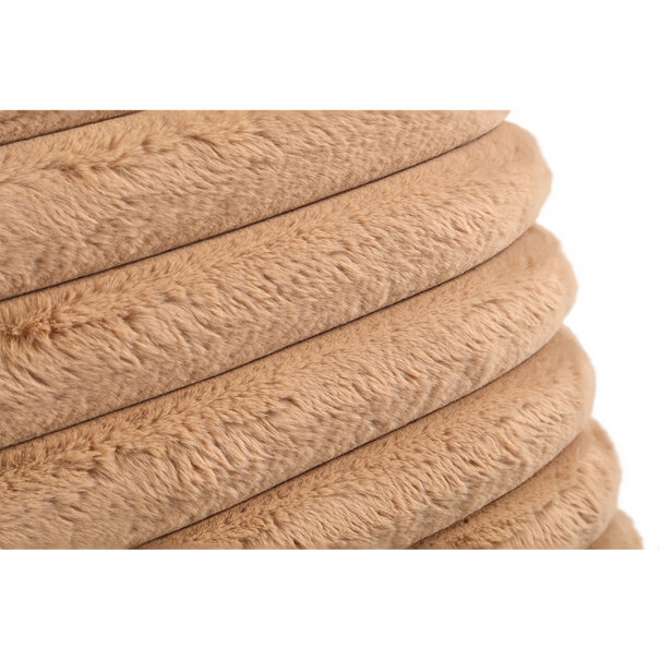 PTMD Kussen Hadi Beige Geribbeld vierkant groot