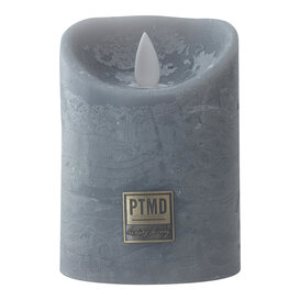 LED Licht Kaars suede grey met beweegbare vlam