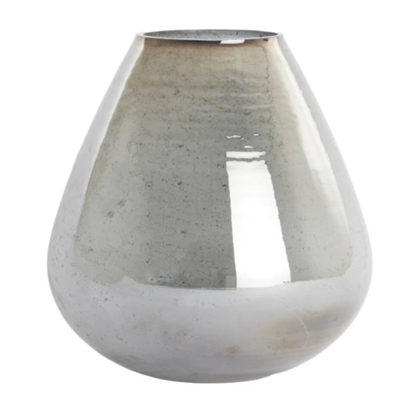 Light en Living Vaas Ø31x35 cm LATERZA glas steenslag smoke