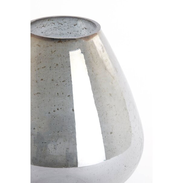Light en Living Vaas Ø31x35 cm LATERZA glas steenslag smoke