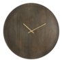 Klok Ø56 cm VETI mango hout donker bruin+goud