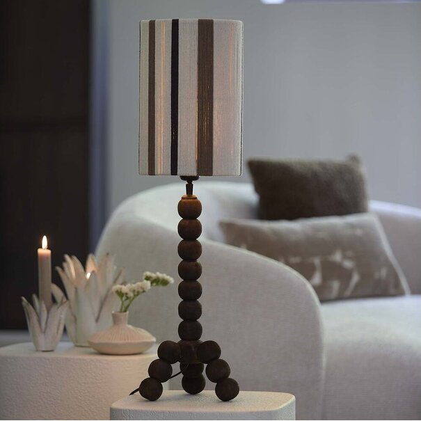 Light en Living Kap cilinder 20-20-30 cm MEDAN crème+bruin+donker bruin