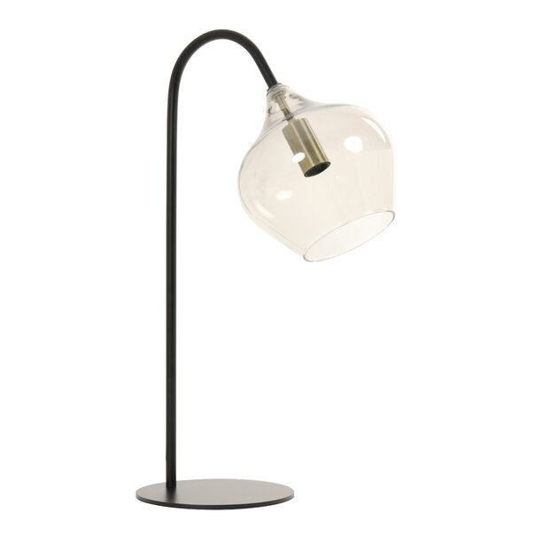 Light en Living Tafellamp RAKEL Antique brass of zwart