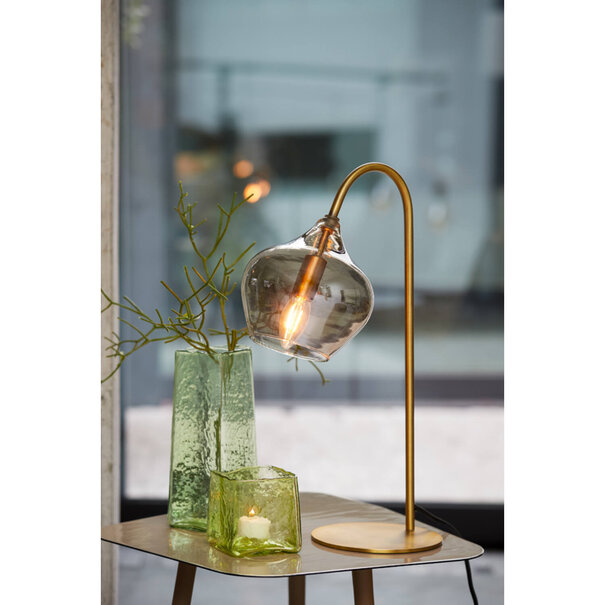 Light en Living Tafellamp RAKEL Antique brass of zwart
