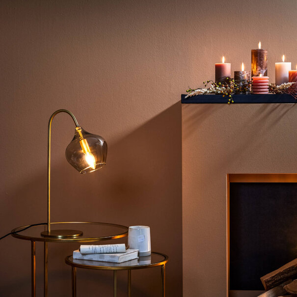 Light en Living Tafellamp RAKEL Antique brass of zwart