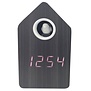 Alarmklok Cuckoo LED zwart hout veneer