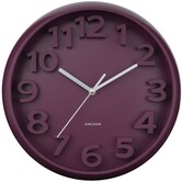 Wandklok Elevated Classic Numbers donker mauve