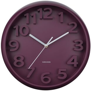 Wandklok Elevated Classic Numbers donker mauve