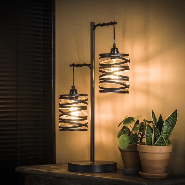 WoonStijl Tafellamp 2L spindle / Slate grey