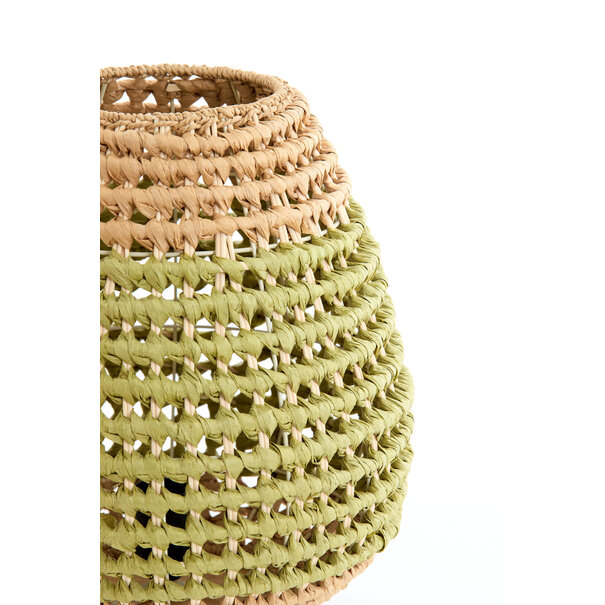 Light en Living Tafellamp Ø32x34,5 cm KALIPA rotan  naturel+groen