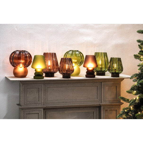 PTMD Tafellamp Led Miron Groen matglas