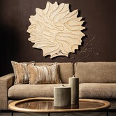 Wandornament Ceanna Crème MDF Wavy rond L