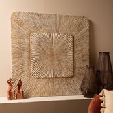 Wandornament Dishita Crème vierkant mdf S