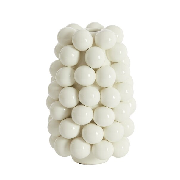 Light en Living Vaas deco Ø16X24 cm BOYANG keramiek shiny wit