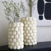 Vaas deco Ø19X32,5 cm ZEEËGEL creme