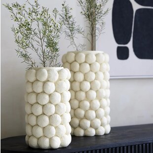 Vaas deco Ø19X32,5 cm ZEEËGEL creme