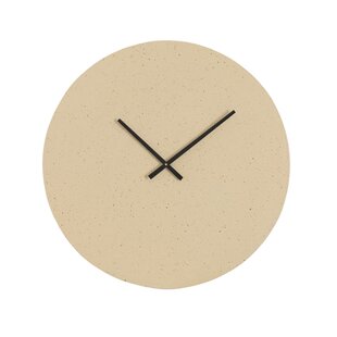 Klok Ø59 cm LICOLA mat zand+licht bruin gespikkeld