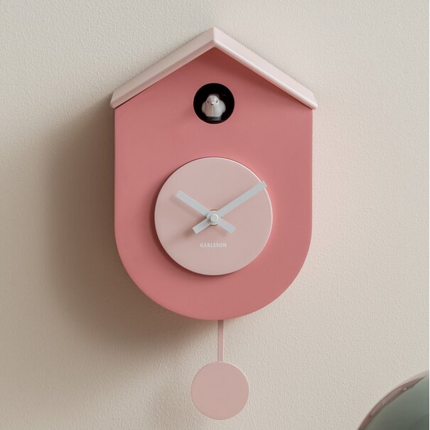 Karlsson Wandklok Grato Cuckoo tan rose met zachtroze