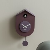 Wandklok Grato Cuckoo mauve purple met lavendel paars