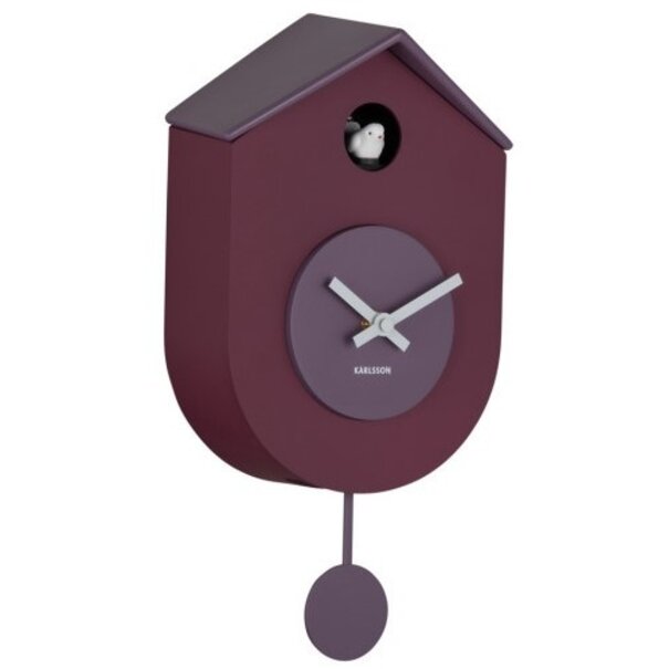 Karlsson Wandklok Grato Cuckoo mauve purple met lavendel paars