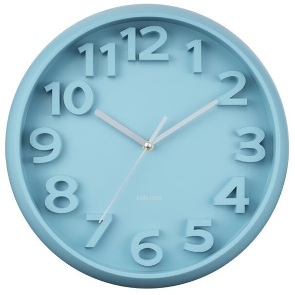 Karlsson Wandklok Elevated Classic Numbers misty blauw
