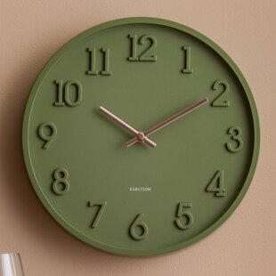 Wandklok Calma army groen
