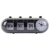 Alarmklok Retro Tube Calender Flip zwart