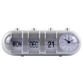 Alarmklok Retro Tube Calender Flip zilver