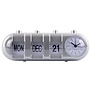 Alarmklok Retro Tube Calender Flip zilver