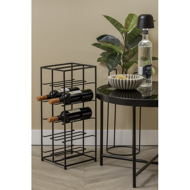 Present Time Wijnrek Dual Floor metaal mat zwart