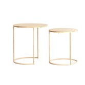 Bijzettafel Set van 2 SADAR zand + lichtbruin gespikkeld