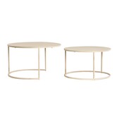 Salontafel S/2 Ø65x38+Ø75x42 cm SADAR zand+l bruin gespikkld