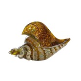 Ornament 22x10x12 cm SHELL glas olijf  groen