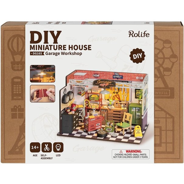 Robotime Houten bouwpakket Garage Workshop