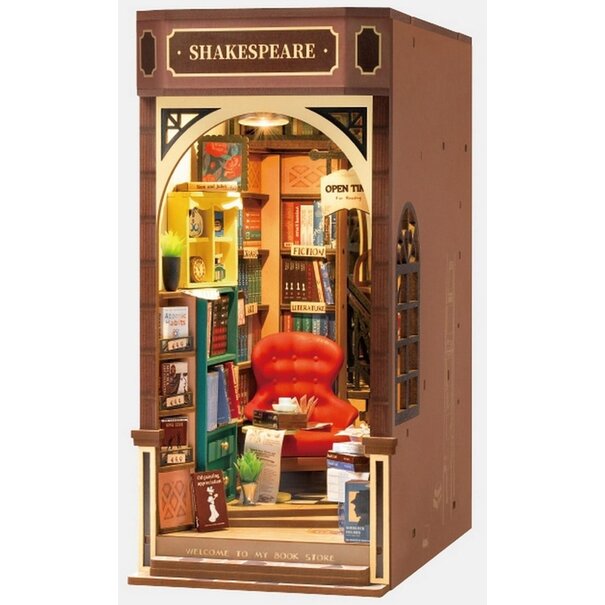 Robotime Houten Bouwpakket Book Nook Shakespeare's Bookstore