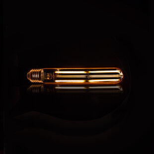 Lichtbron LED filament buis 18 5 cm - E27 4W 2100K 280lm dimbaar / Amberkleurig glas