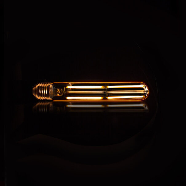 WoonStijl Lichtbron LED filament buis 18 5 cm - E27 4W 2100K 280lm dimbaar / Amberkleurig glas