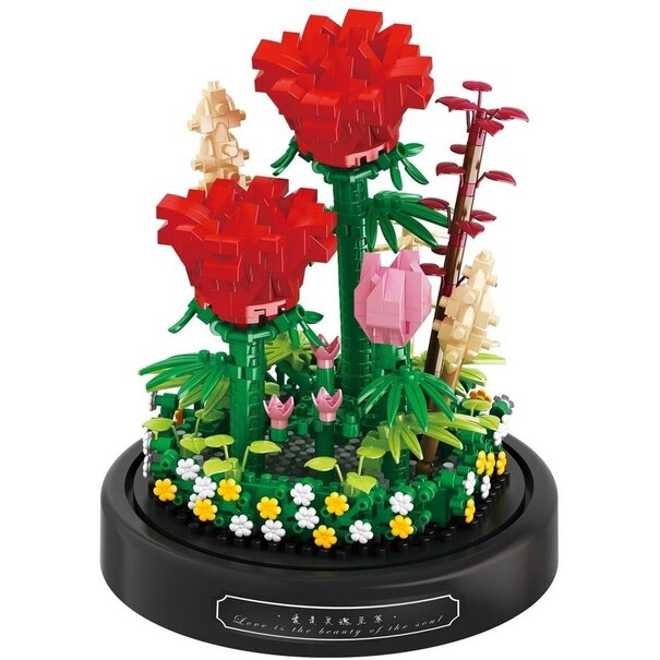 Balody 3D Bouwset Red Roses onder stolp