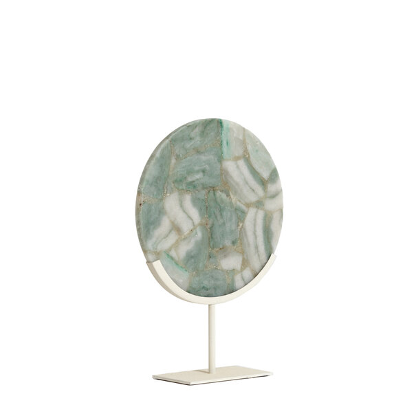 Light en Living Ornament op voet 35x12x50 cm GOUYA  groen agaat+crème