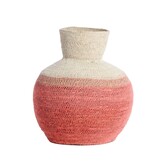 Mand Ø23,5X27 CM Bisira Seagrass Natural+Roze