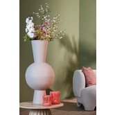 Vaas deco Ø30x75 cm CHEDI mat licht grijs