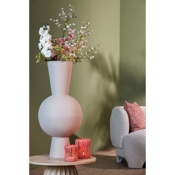 Light en Living Vaas deco Ø30x75 cm CHEDI mat licht grijs