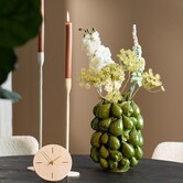 Vaas deco 23,5x23x32,5 cm NATALIA keramiek donker groen