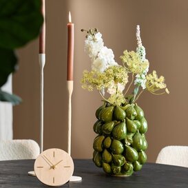 Vaas deco 23,5x23x32,5 cm NATALIA keramiek donker groen
