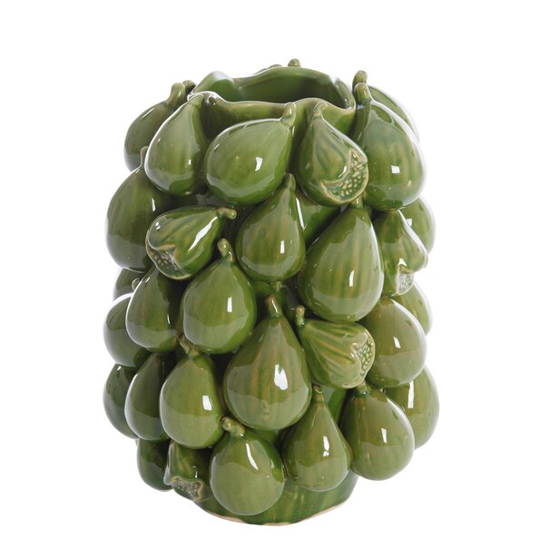 Light en Living Vaas deco 23,5x23x32,5 cm NATALIA keramiek donker groen