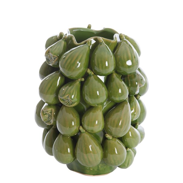 Light en Living Vaas deco 23,5x23x32,5 cm NATALIA keramiek donker groen