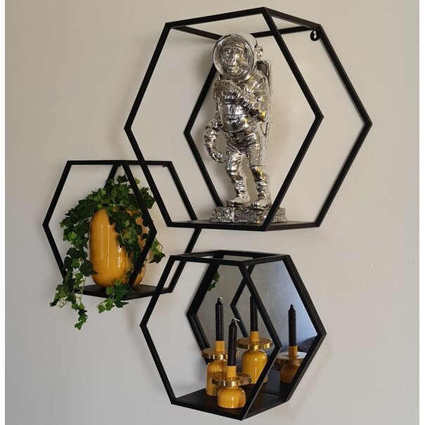 Light en Living Wandrek+spiegel  HUAL mat zwart - 2 maten