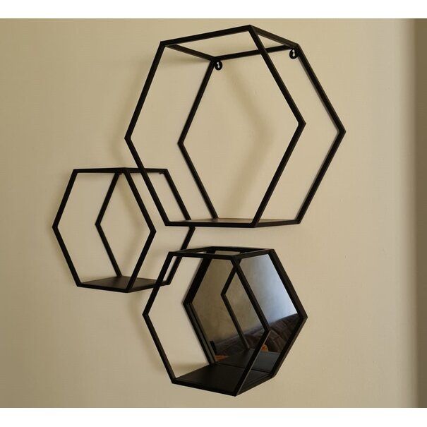 Light en Living Wandrek+spiegel  HUAL mat zwart - 2 maten